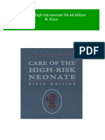 Care of The High Risk Neonate 5th Ed Edition M. Klaus All Chapter Instant Download