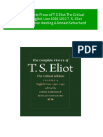 The Complete Prose of T S Eliot The Critical Edition English Lion 1930 1933 T. S. Eliot Edited by Jason Harding & Ronald Schuchard