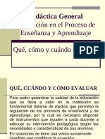 DIDÁCTICA GENERAL - Evaluación en El Proceso de Enseñanza y Aprendizaje