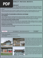 Sustainability Practicing Architects