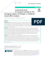 Individual-And Community-Level Determinants of Neonatal Mortality in The Emerging Regions of Ethiopia: A Multilevel Mixed-Effect Analysis