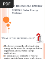 MREN502 Lecture 2 Solar Energy Resource Assessment