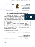 Establishment Order No. 74/2022 Sub: Transfer & Posting in The Grade of Inspector: Reg