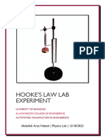 Hooke's Law Lab Experiment