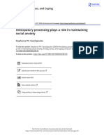 2005 - Anticipatory Processing Plays A Role in Maintaining Social Anxiety