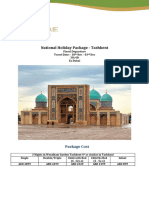 Tashkent Ex Dubai - B2B National Holidays Package to Tashkent 3N4D – Fixed Departure - 30th NOV