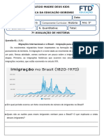 7 AVALIAÇÃO Adaptada DE HISTÓRIA 5° Ano