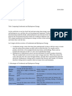 Energy Sources Comparison Homework