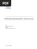 Recherche Opérationnelle: Notes de Cours: Imane