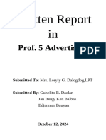 Written Report in Advertising