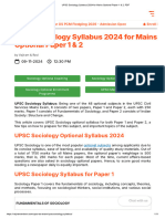 UPSC Sociology Syllabus 2024 For Mains Optional Paper 1 & 2, PDF