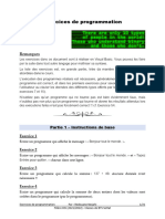 Exercices en Programmation