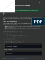 PHP Database Connectivity Basics