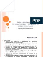 Organismos Internacionales y Búsqueda de Nuevos Mercados