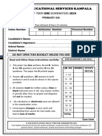 P6 Science End of Term One Examination 2024-2