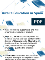 Rizal's Education in Spain