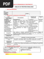 Matem Sesión TABLA DE PROPORCIONALIDAD