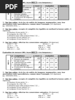 CM1 Les Longueurs Evaluation