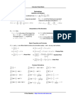 Calculus Cheat Sheet Derivatives