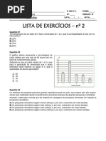 2024 - Lista Matemática - 8 Ano - III Unid N° 2