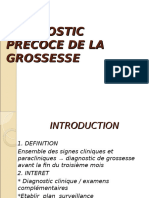 Diagnostic Precoce de La Grossesse