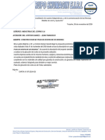 Carta #187 Construccion de Poza de Despache de Biodisel