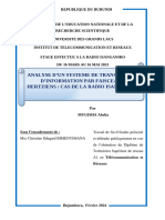 Analyse D'un Systeme de Transmission D'information Par Faisceaux Hertziens: Cas de La Radio Isanganiro