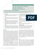 Predictors of Mental Health and Academic Outcomes in First Year University Students Identifying Prevention and Early Intervention Targets