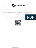 Module 6 Communication For Various Purposes Final