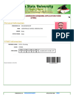 2024 Undergraduate Admissions Screening Application Forms