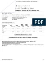 Nanda Devi AC Express Train Fare Enquiry, 12401 Train Fare Details