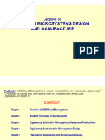 Lectures On MEMS and MICROSYSTEMS DESIGN