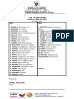 Grade 5 Marcillones Class List