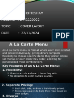 A La Carte Menu and Table D Hote Menu