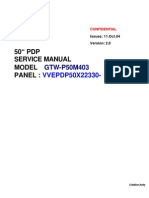 50" PDP Service Manual Model Panel:: GTW-P50M403