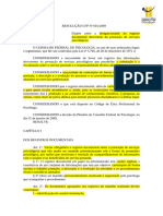 Resolução CFP Nº 1 - 2009