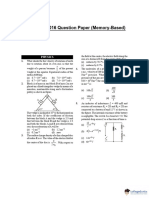 BITSAT 2016 Question Paper (Memory-Based)