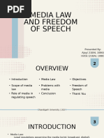 Media Law and Freedom of Speech: Presented By: Ajay (21BAL 1086) Hritik (21BAL 1088)