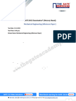 Gate 2022 Me Afternoon Paper Analysis Answerkey