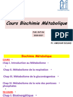 Biochimie Métabolique CHAP 1 Cours Métabolisme S4-2020-21