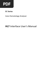 EC Series Auto Hematology Analyzer HL7 Interface User's Manual - 20220122