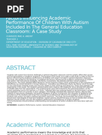 Factors Influencing Academic Performance of Children With Autism (Final Defense)