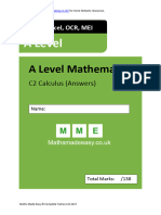 C2 A Level Maths Calculus Answers