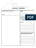 Adaptation Worksheet