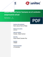 S2 - Tarea 2.2 Desarrollo Del Factor Humano en El Contexto Empresarial Actual