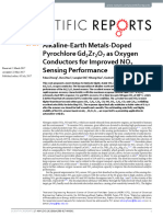 Alkaline-Earth Metals-Doped Pyrochlore GD ZR O As Oxygen Conductors For Improved NO Sensing Performance