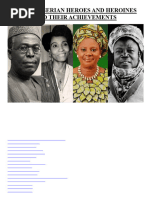 Top 20 Nigerian Heroes and Heroines and Their Achievements: Table of Content