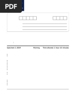 International A Level Economics Unit 1 Specimen Paper