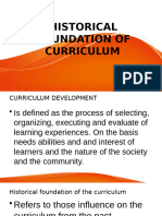 Historical Foundation of Curriculum