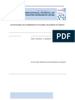 Use of English Language Proficiency in Teaching and Learning On Students Performance in Mathematics in Public Secondary Schools of Rwanda